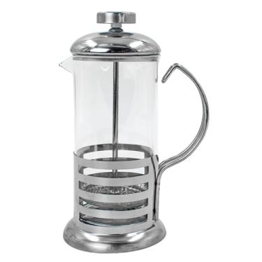 Imagem de Cafeteira Prensa Francesa 350ml em Aço Inox e Vidro Pequena Portátil Cremeira - Ideal para Café Leite Chá
