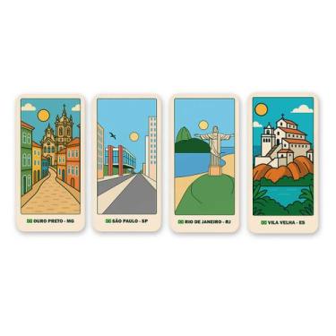 Imagem de 4 Imãs de Metal Turístico Da Região Sudeste Do Brasil 3x6cm - M-Planne
