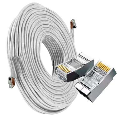 Imagem de Cabo De Rede Cftv Blindado Ftp Gigabit Crimpado Pronto 50M - Connect