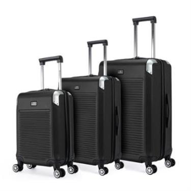 Imagem de Kit 3 Malas De Viagem Tsa Bordo Anac Preta Rodinha 360 Primícia Original-Unissex