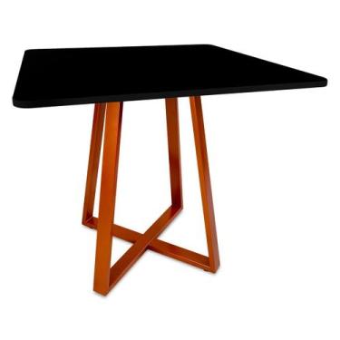 Imagem de Mesa De Jantar Para Cozinha Em aço Estilo Industrial Gizé Tampo Quadra