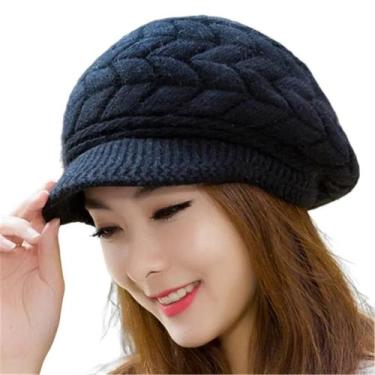 Imagem de Boné Touca Gorro Chapéu de Lã Forrado Inverno Malha Feminino - Modas F