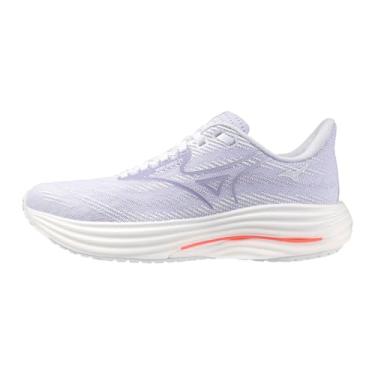 Imagem de Mizuno Tênis feminino Wave Rider 29, Branco/azul islandês, 8.5 Wide