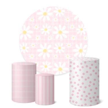 Imagem de Trio Capas Cilindro + Painel Sublimado 1,50m Flores (K1FLS064)