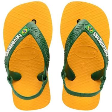 Imagem de Chinelo Havaianas Baby Brasil Logo Infantil com Elástico, 22, Amarelo 