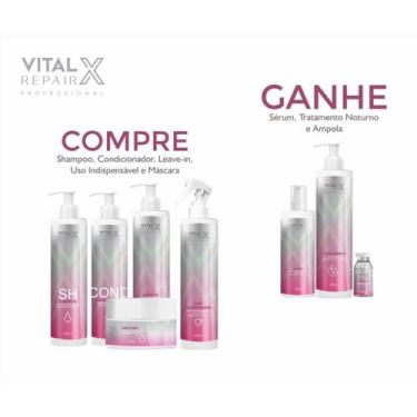 Imagem de Kit cabelos secos danificados ressecados completo Vital X Repair Capil