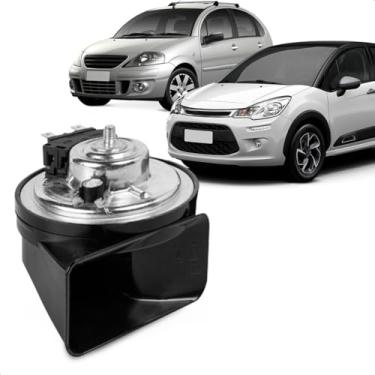Imagem de Buzina Automotiva Fiamm C3 2004 A 2021 Am80Sx H Conector Sicma Branco Agudo 12V Caracol 2 Terminais