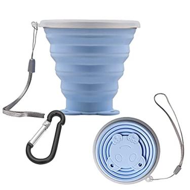 Imagem de Copo dobrável de silicone dobrável - copo dobrável expansível para beber - copo reutilizável para canecas portáteis para viagens, acampamento, caminhada, sobrevivência, carro, piquenique, praia, férias, esportes ao ar livre