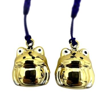Imagem de SÖPÖSÖPÖ Amuleto de sapo dourado – 2 peças x 10 cm conjunto de empregada doméstica no Japão, presente de lembrança de estilo japonês fofo