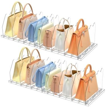 Imagem de SOYO Organizadores de bolsa transparentes ajustáveis para armário, divisor de prateleira de acrílico para armazenamento de bolsas e bolsas, organizador de bolso e bolsa, organizadores separadores de