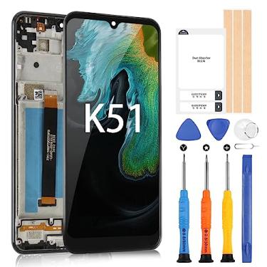 Imagem de Para substituição de tela LG K51, tela LCD com moldura sensível ao toque digitalizador para LG K51 K500 K500KM K500MM LMK500MM K500UM Tela sensível ao toque de 6,5 polegadas, montagem completa com