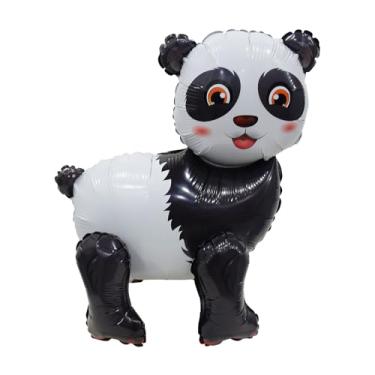 Imagem de YiYou Conjunto de balões de alumínio de animais gigantes, 4D Leão Tigre Panda Elefante Dinossauro, Decorações de Festa Tema de Vida Selvagem (Panda)