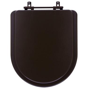 Imagem de Assento Sanitário Poliester Carrara Marrom Fosco Ferragem Marrom para Vaso Deca