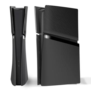 Imagem de eXtremeRate eXcover Console Replacement Top Bottom Cover Compatible with ps5 Slim Digital Edition, Side Panel Faceplate Back Plate with Cooling Vent Compatible with ps5 Slim Digital Console - Black