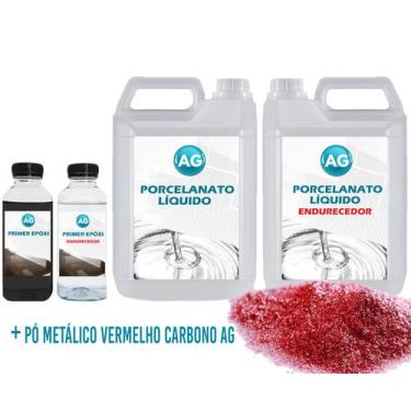 Imagem de Kit Porcelanato Líquido Metálico Vermelho Carbono AG por M² - Resinas 