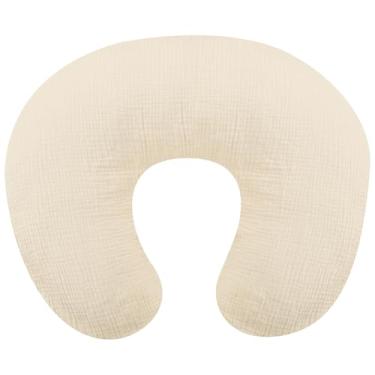 Imagem de Capa de almofada de amamentação de musselina, capa de almofada de algodão para bebês meninas e meninos, fronha de amamentação respirável macia para recém-nascido, capa removível para travesseiros de