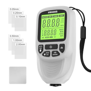 Imagem de Acouto Medidor de Espessura Tinta Medidor de Tinta Automotiva Medidor de Espessura de Revestimento Digital Com Alta Definição LED Display 0-2000um Faixa para Medir o Revestimento (Branco)