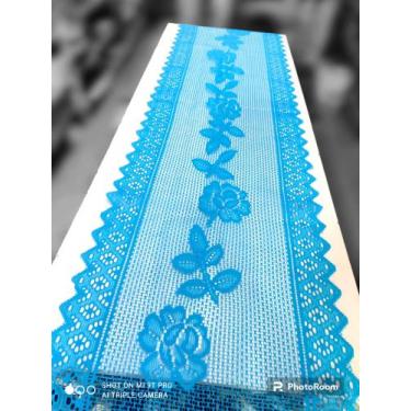 Imagem de Caminho ,Trilho,Passadeira de Renda 1.97 MT X 0,52CM - Branyl, Azul Cl