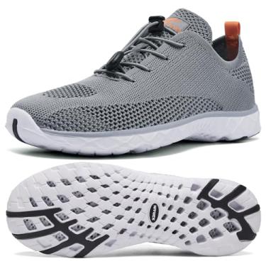 Imagem de ALEADER Tênis Aquático Masculino Xdrain Leve Para Natação Em Piscina, Esportes, Tênis, Caminhadas E Viagens, Cinza Escuro, Tamanho 12 Eua