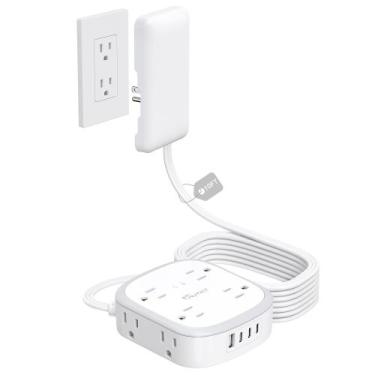 Imagem de Cabo de extensão plano Power Strip NUTICT 8 tomadas 3 USB-C 1 USB-A