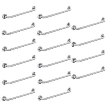 Imagem de Barra Alça de Apoio 80cm Inox Kit 16 Uni Idoso Cadeirante Suporte Defi