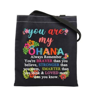 Imagem de BNQL Ohana Gifts You're My Ohanas Sacola para a família Ohana Presentes Inspiradores Ohana Amigos Hibisco Havaiano Flor Bolsa, Sacola You're My Ohanas, Large, Sacola