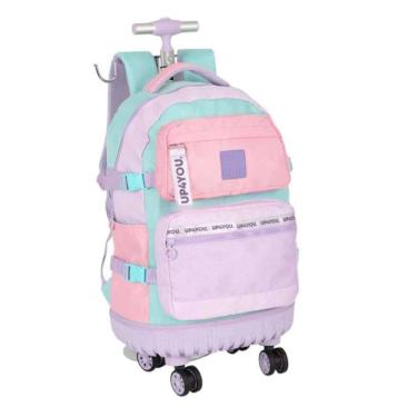 Imagem de Mochila Rodinha 18 Larissa Manoela Rosa E Turquesa Up4You