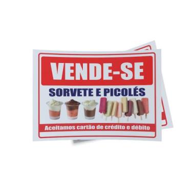 Imagem de Kit 3 Placas sinalização 15x21cm EM PVC PL(144) - Tema: Sorvetes e Pic