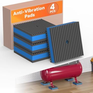 Imagem de GCGOODS Almofada Antivibração De Borracha Gcgoods, 3" X 7/8", Resistente, Com Nervuras E Isolamento Central Em Eva Azul, Para Hvac, Compressor Ar, Esteira, Lavadora Secadora, Unidades Ar Condicionad