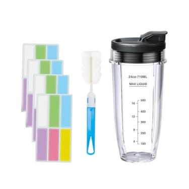 Imagem de predolo Copo de mistura para liquidificador, copo individual à prova de vazamentos, escova de limpeza, com tampa de vedação, peça de reposição para caneca, 24 onças