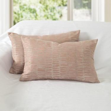 Imagem de DOLLMEXX Conjunto de 2 capas de almofada geométricas jacquard para sofá, 30 x 50 cm, rosa