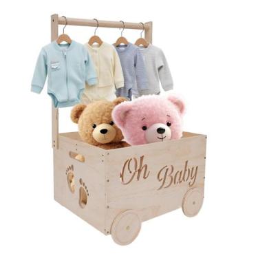 Imagem de Cesta de presente para chá de bebê HMAZAE, organizador de armário de b