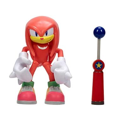 Imagem de Sonic The Hedgehog 4-Inch Action Figure Modern Knuckles with Blue Checkpoint Collectible Toy