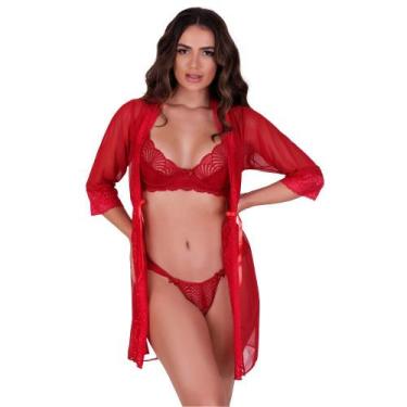 Imagem de Hobby Roupão de Dormir com Detalhe em Renda Robe Luxuoso Iza - NAKA MO