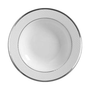 Imagem de Conjunto Com 6 Pratos Fundo Relevo Prata 25Cm - Alleanza Cerâmica