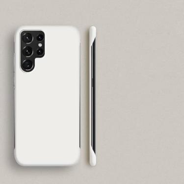 Imagem de HPQWN Para S23 Ultra Slim Frameless Case Capa de telefone rígida fosca (para S23 Ultra/branco)