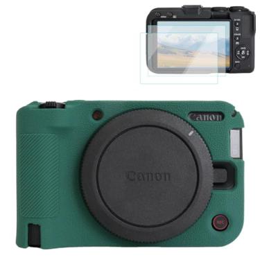 Imagem de Rieibi Capa de silicone para câmera Canon EOS R50 V, capa protetora macia para câmera Canon EOS R50V, acessórios com 2 protetores de tela, verde