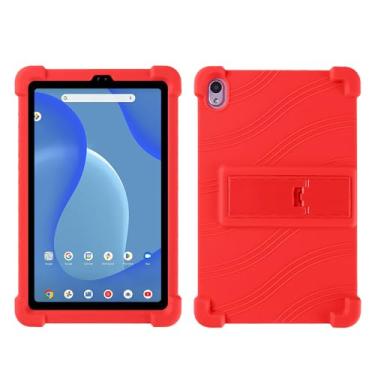 Imagem de Kwamaz Capa para tablet Onn de 7 polegadas (2024) modelo 100135924, capa infantil de silicone macio para Walmart Onn, capa de 7 polegadas (4ª geração), vermelha