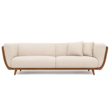 Imagem de Sofá 2 Lugares 200cm Salezi Com Duas Almofadas material sintético Cara