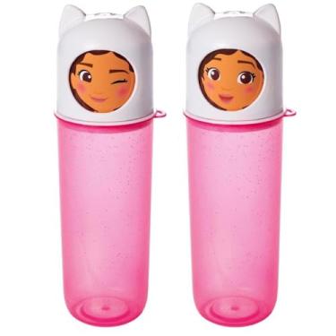 Imagem de Kit 2 Tubos Casa Mágica Gabby Infantil Estojo Escolar Porta Pasta Escova Objetos