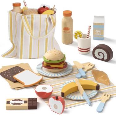 Imagem de Conjunto de comida Play Lehoo Castle Wooden para piquenique de cozinha