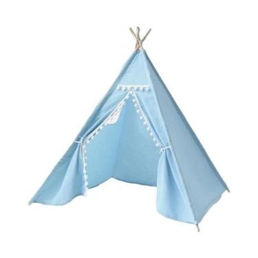 Imagem de Tenda Teepee Portátil Para Crianças Com Luzes LED E Decoração De Tapet