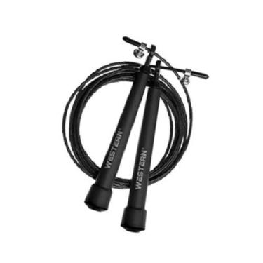 Imagem de Corda De Pular Treino Fitness Jump Ajustável 3 Metros Preto - Western