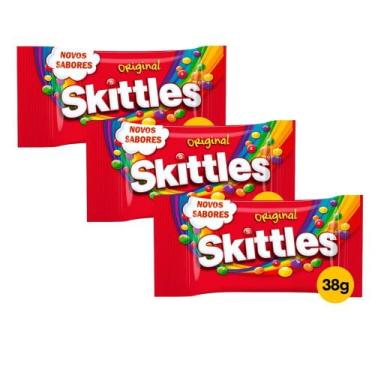 Imagem de Kit 3 Bala Skittles Original 38g