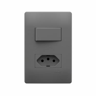 Imagem de Conjunto 1 Interruptor Simples E 1 Tomada 2P+T 20A/250V Distanciados Habitat Onix - FAME