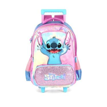 Imagem de Mochila Rodas Stitch Disney Infantil Meninas Escolar Kids, Roxo