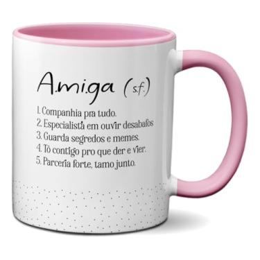 Imagem de Caneca Amiga Significado Parceira Guarda Segredos Tamo Junto (Rosa)