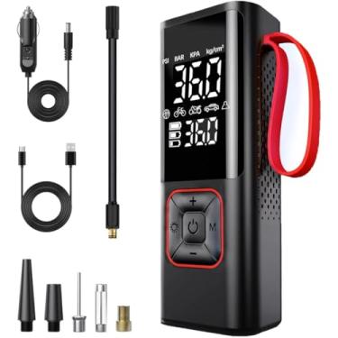 Imagem de GUKIYUSI Compressor de ar portátil para inflador de pneu, bomba de ar portátil para pneus de carro com medidor de pressão digital, compressor de ar 150PSI para carro, bicicleta, motocicleta