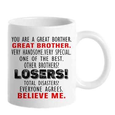 Imagem de Caneca You are A Really Great Brother Gifts - Presentes de aniversário de Natal da irmã - Ideias de presente de aniversário para irmão - canecas de café engraçadas Best Ever Bro, xícara de chá de 325