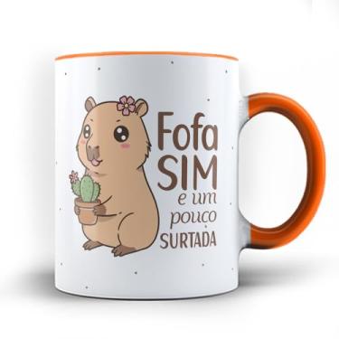 Imagem de Caneca xicara Capivara Fofa sim um pouco Surtada 25 (Preta)